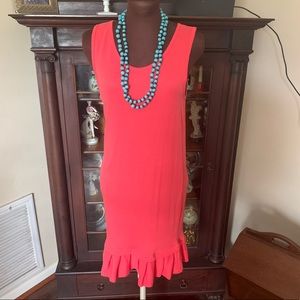 Sleeveless coral dress
